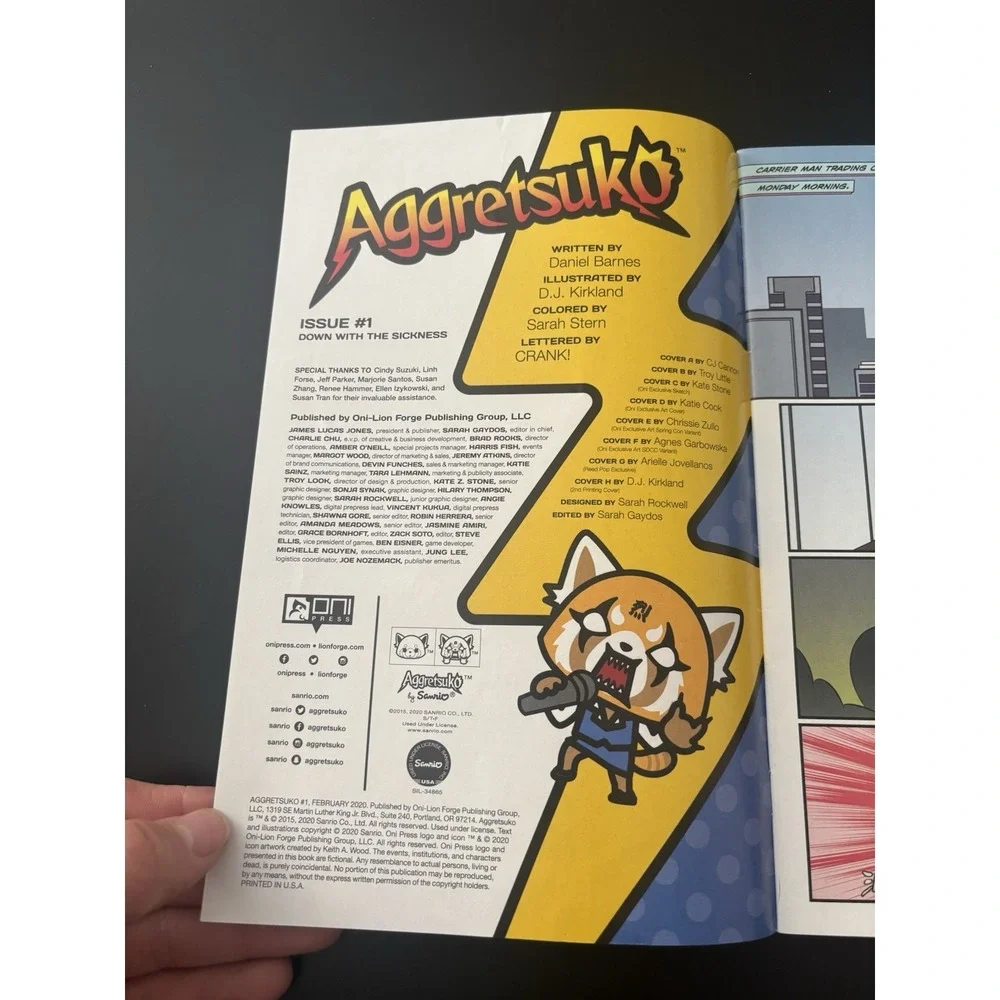 Aggretsuko Comic Book #1, Oni Press‎ 2020, 1st Printing, Variant Cover